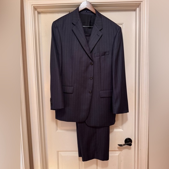 Ralph Lauren 100% Wool Men's Navy Pinstripe Suit - Picture 2 of 16